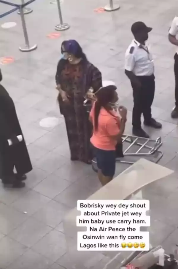 Video of Bobrisky Boarding Commercial Flight Days After Bragging About Boarding Private Jet
