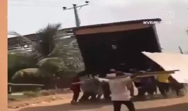 Drama As Man Takes Back Container He Bought For His Girlfriend After She Broke Up With Him (Video)