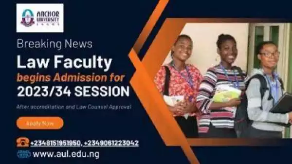 Anchor University announces admission into the Faculty of Law