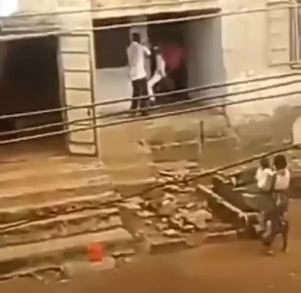 Boy Engages In Physical Fight With His Father In Abia State See The Stupid Reason (WATCH VIDEO)