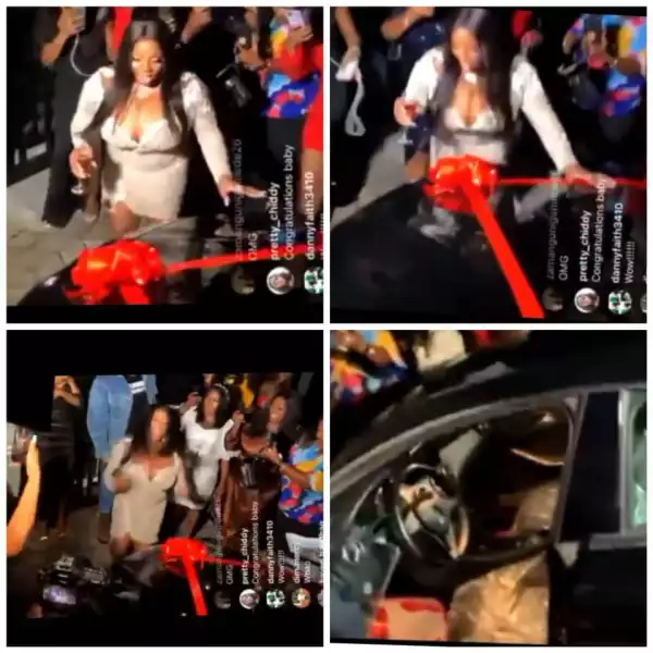 #BBNaija lockdown star, Dorathy, receives Benz car from her fans as her birthday present (video)