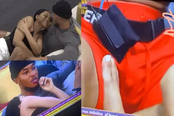 #BBNaija: Lilo Caught On Camera Trying To Size Up Eric’s Banana With Her Leg (Video)