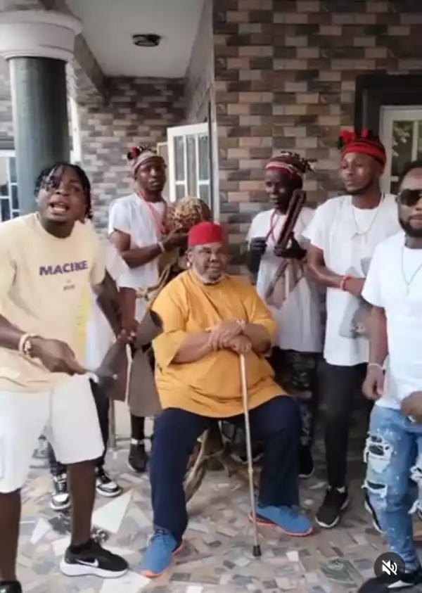 Yul Edochie Emotional as Pete Edochie Surprises Him On His Birthday (Video)