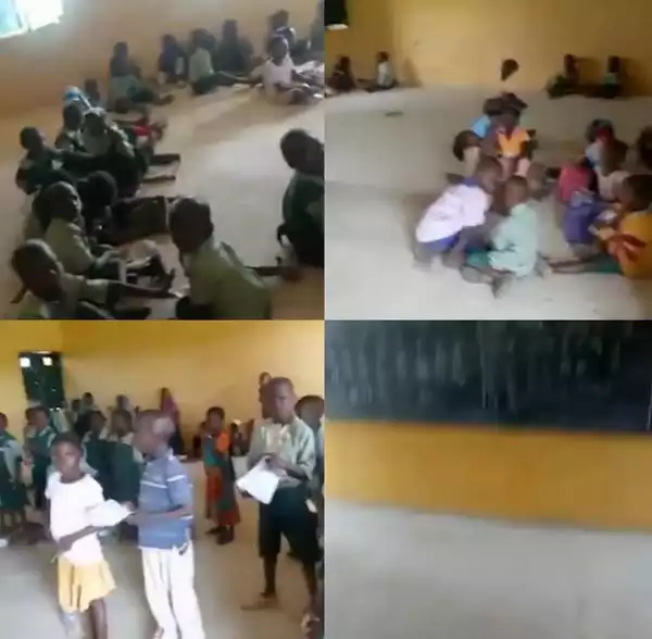 Video Of A Primary School In Abuja Where Pupils Sit On A Bare Floor