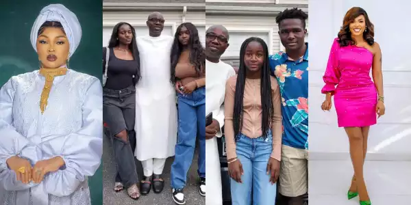 Mercy Aigbe, Iyabo Ojo, others react as Kazim Adeoti hangs out with his kids from first wife