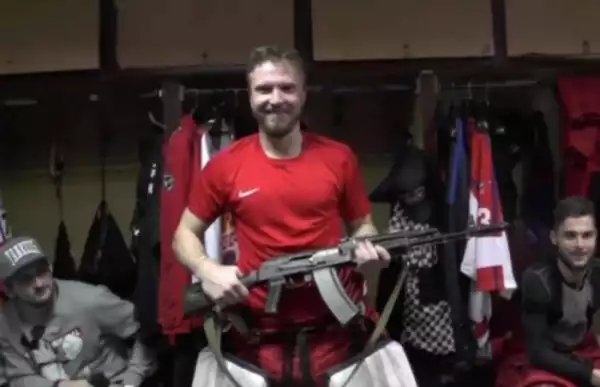 UNBELIEVABLE!! Russian Goalkeeper Receives An AK-47 For Winning Player Of The Match Award