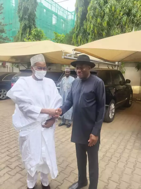 Goodluck Jonathan Visits Maman Daura Buhari Newphew For Apc Ticket- Photo