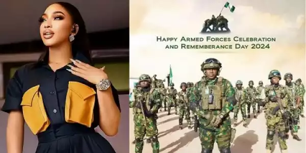 You Are Doing Eye Service - Nigerians Tell Tonto Dikeh After She Celebrated Nigerian Armed Forces