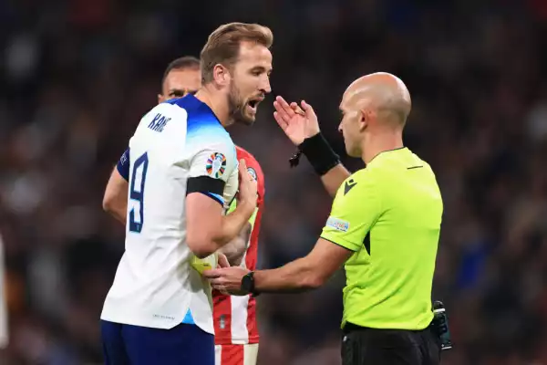 Referee Luis Godinho under fire for giving Harry Kane yellow card