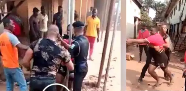 DPO seen fighting with a keke operator who bashed his car (Video)