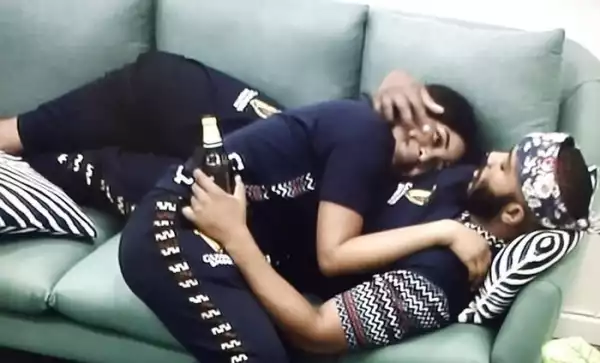 #BBNaija 2020: Erica Flashes Her Bare Buttocks To Kiddwaya (Watch Video)