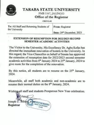TASU extends resumption of academic activities for second semester, 2022/2023 session