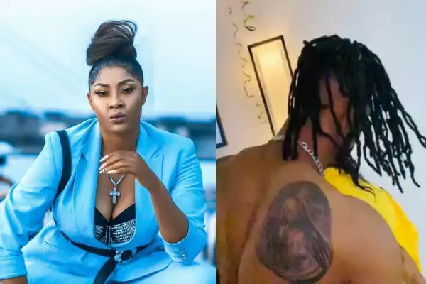 Angela Okorie’s New Boyfriend Proves His LOVE For Her As He Tattoos Her Face On His Body (VIDEO)