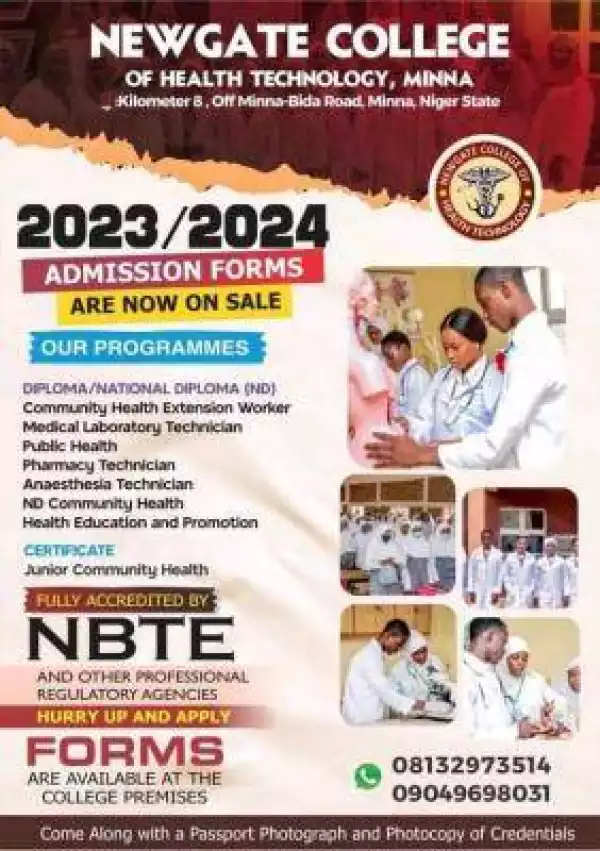 Newgate College of Health Admission, 2023/2024