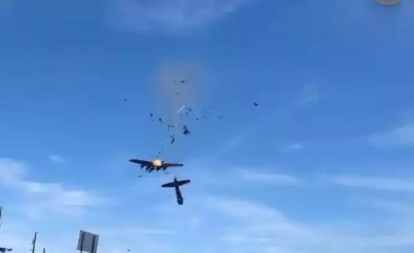 Shock As Two Planes Collide During World War II Airshow At US Airport