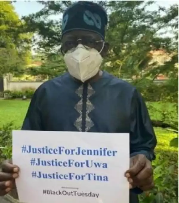 Tinubu Joins The Campaign For Justice For Uwa, Tina And Jennifer