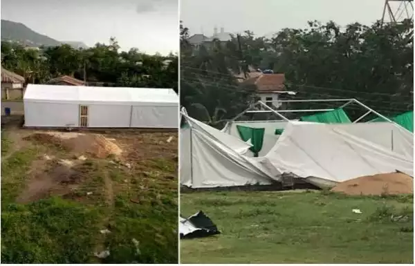 Photos Of Kogi COVID-19 Isolation Center Destroyed By Rain In Lokoja