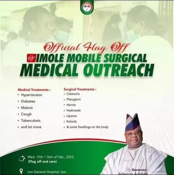 Adeleke Targets 18,000 Osun Indigenes For Free Surgical And Medical Outreach