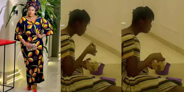 “Look at the sitting position” Biodun Okeowo laments over daughter’s eating habit (Video)