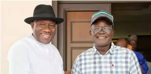 President Goodluck Jonathan And Gov Ortom Meet Behind Closed Doors
