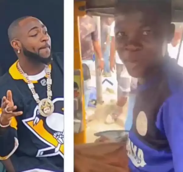Davido Gifts Tricycle Rider N1 Million For Pasting His Pictures In His Tricycle (Video)