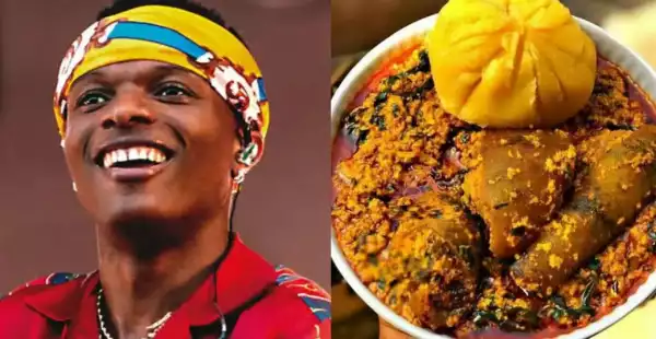 I No Fit Move, Eba And Egusi Don Injure Me – Wizkid Cries Out After Heavy Meal (Video)