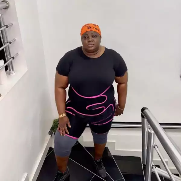 Eniola Badmus lifts heavy tyre as she begins weight loss journey