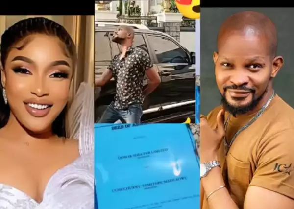 Tonto Dikeh Gifts Uche Maduagwu Plot of Land And N2.5 Million For Being a Good Friend