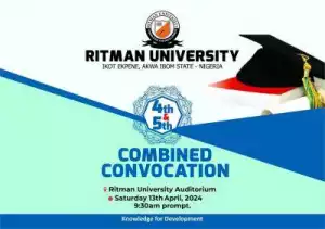 Ritman University announces 4th & 5th combined Convocation Ceremony