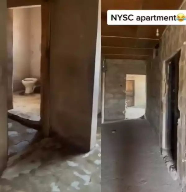 Youth corper shows the deplorable state of the accommodation he and his colleague were given at their place of primary assignment