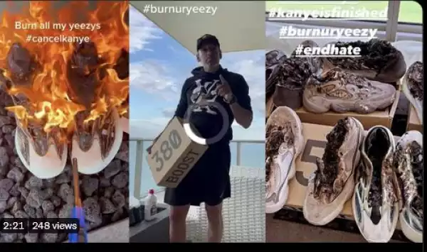 Florida Man Burns His Massive Yeezy Collection Worth $15K To Protest Against Kanye West (Video)
