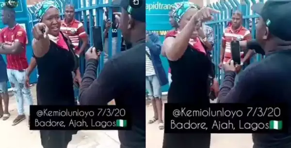 Kemi Olunloyo clashes with SARS operatives in Lagos (video)