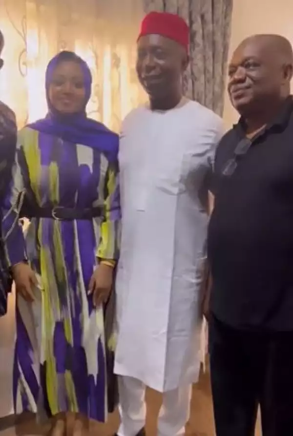 Actress Regina Daniels, Husband Pay Condolence Visit To Orji Kalu Over Wife