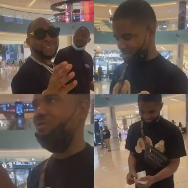 Davido Meets His Fan In Dubai Mall Who Gifted Him N1.6m As His Donations Hits N80m
