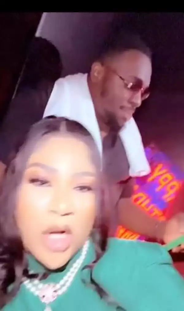 Mixed Reactions As Nkechi Blessing And New Lover Kiss At Birthday Party (Video)