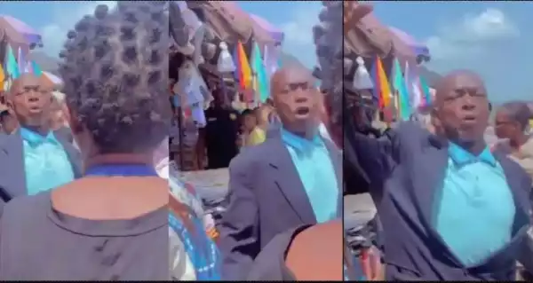 Drama As Market Traders Confronts Preacher For Calling Women Pr*stitutes While Preaching (Video)