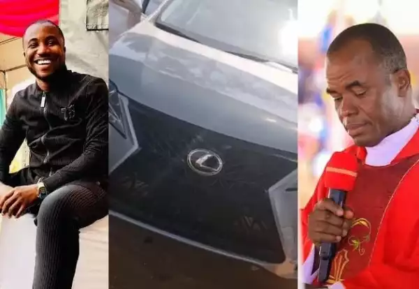 Gospel Singer, Prince Gozie Receives Lexus SUV From Father Mbaka (Video)