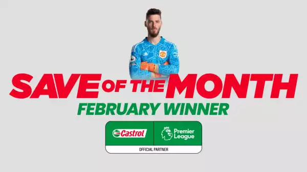 David de Gea wins February Castrol Save of the Month award