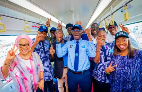 Sanwo-Olu takes first ride as Lagos Blue Line Rail begins operations