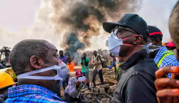 Abule-Ado Explosion: Nigerian’s Reaction To Sanwo Olu Asking For Relief Funds On Twitter