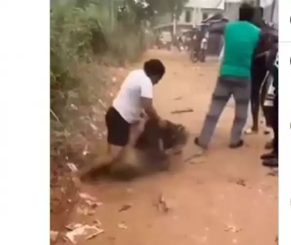 Drama As Lady Beats the Hell Out of a Masquerade (Video)