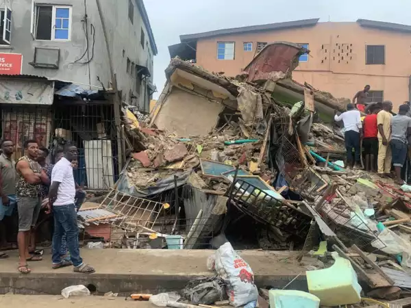 Updated: One dead, another rescued as Two-storey building collapses in Lagos