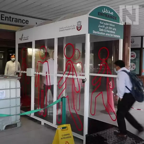 Covid-19: This UAE city is using technology to spray people at bus stations to stop coronavirus (video)
