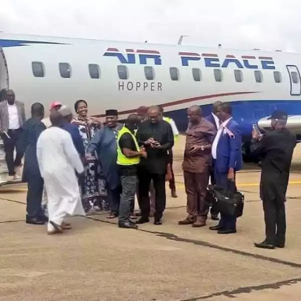 Peter Obi Used Airpeace Hopper Aircraft Not Private Jet (photos)
