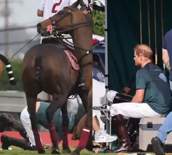 Prince Harry Falls Off Horse At The Polo