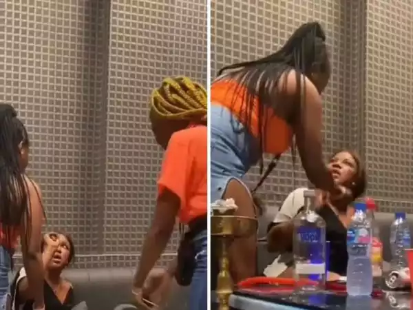 Nigerian Lady Embarrassed By Waiters For Not Paying Bill At A Restaurant (Video)