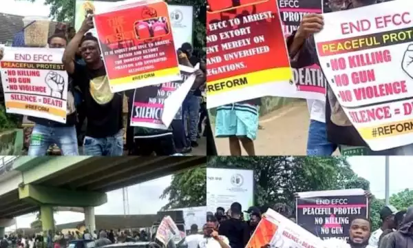 EFCC Reacts As Youths Protest Against Arrest, Raid Of Yahoo Boys