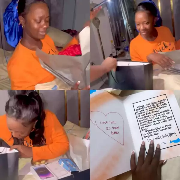 Actress Luchy Donald Shows Off Box of Chocolate, Phone, Flowers Boyfriend Gave Her Just To Apologize For Offending Her (Video)