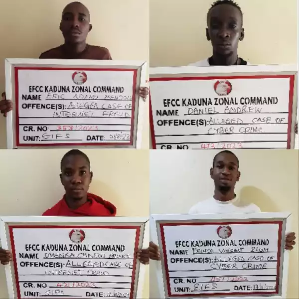 Photo Of Four ‘Yahoo Boys’ Who Were Jailed In Kaduna