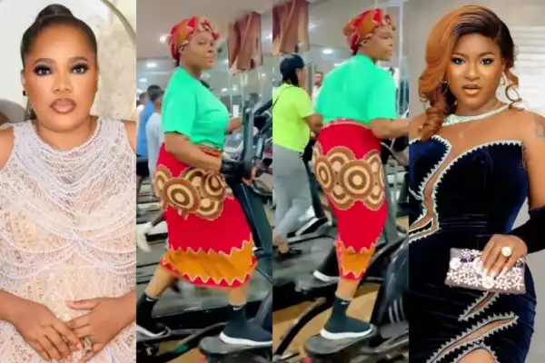 Toyin Abraham, Destiny Etiko, Others React As Actress, Ruby Ojiakor Storms Gym In Traditional Attire (Video)